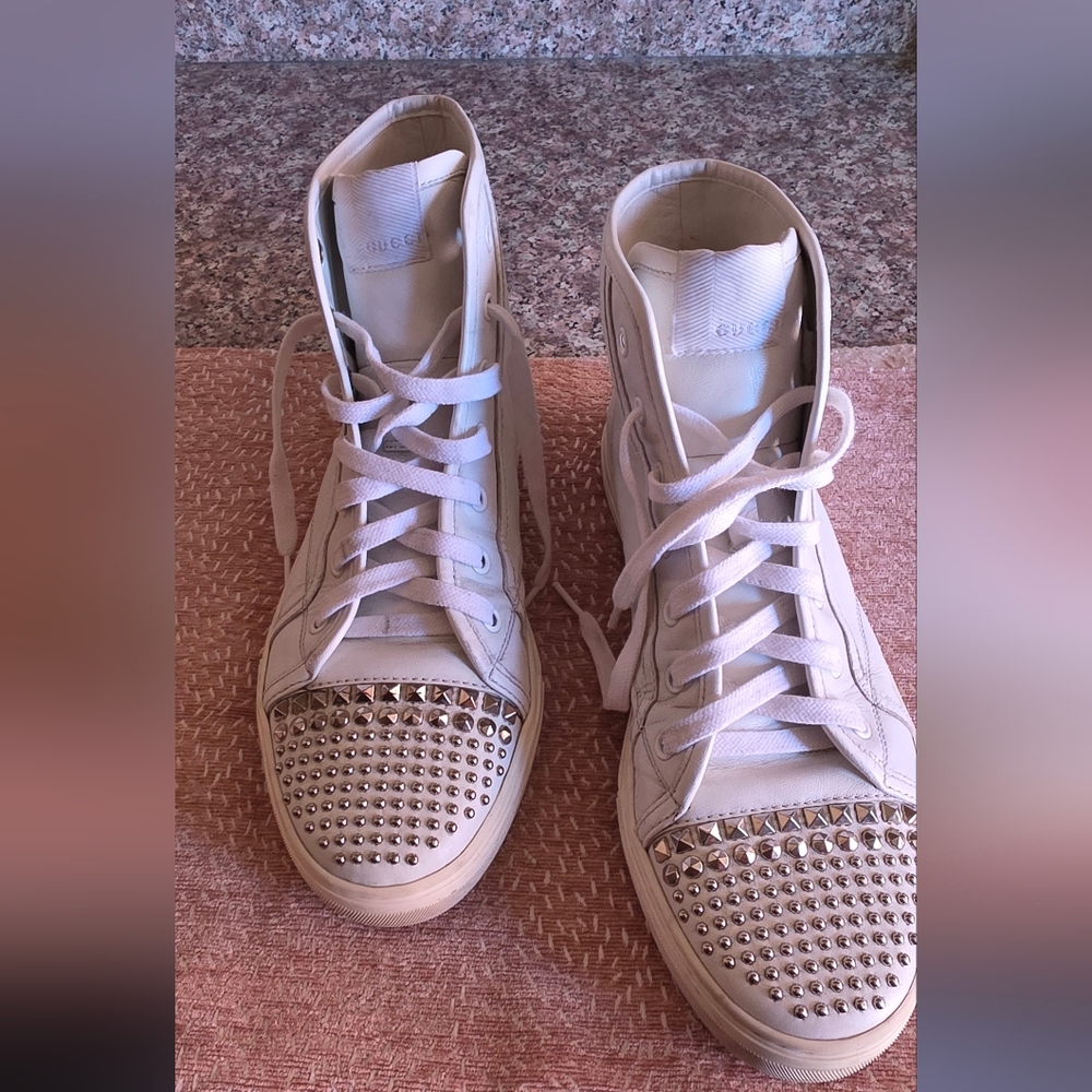 Gucci Studded HighTop Sneaker EU 39.5 Womens 8.5-9.5 / Mens 7-7.5 - Picture 5 of 13